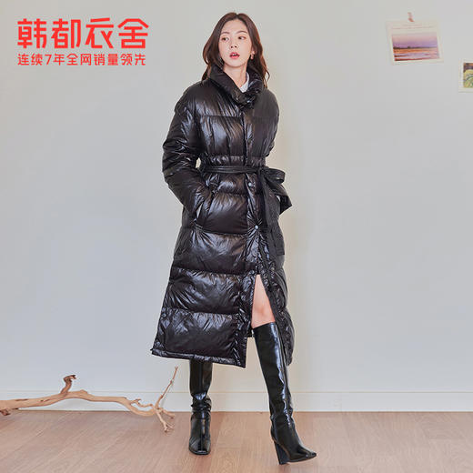 韩都衣舍韩版女装冬装新款宽松加厚纯色中长款羽绒服PT9020禧 商品图2