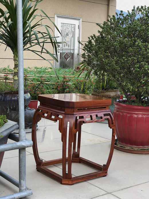 红桥红  家具严选  缅甸花梨（大果紫檀）  【35 仿故宫文竹 方凳】 商品图6