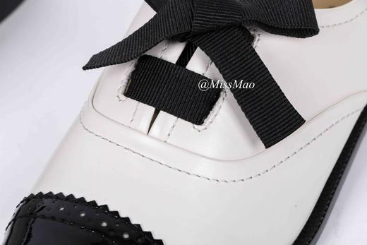 【à perles特价】时尚布洛克学院风平跟休闲系带黑白拼接藏蓝黑色春季轻松小圆头平跟鞋【清仓，不退不换】 商品图7