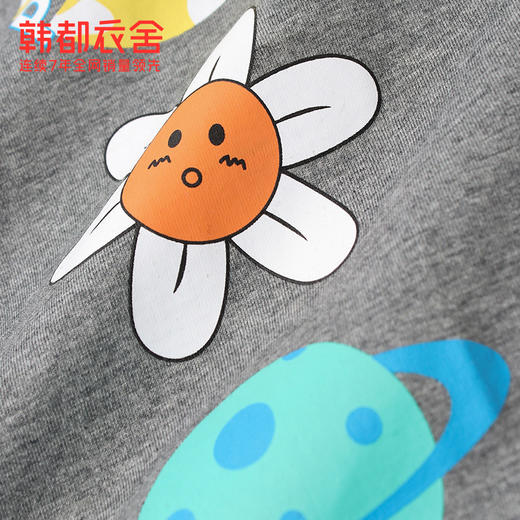 韩都衣舍2021夏装新款女韩版图案印花ins潮上衣短袖T恤OM81674樰 商品图3