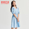 韩都衣舍2021夏装新款女装高腰方领泡泡袖显瘦连衣裙RN0015甦 商品缩略图2