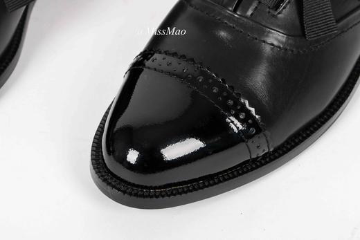 【à perles特价】时尚布洛克学院风平跟休闲系带黑白拼接藏蓝黑色春季轻松小圆头平跟鞋【清仓，不退不换】 商品图6