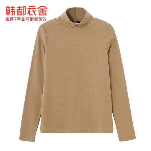 韩都衣舍2020春季新款韩版女修身堆堆领内搭长袖打底T恤RE7226鲲 商品图4
