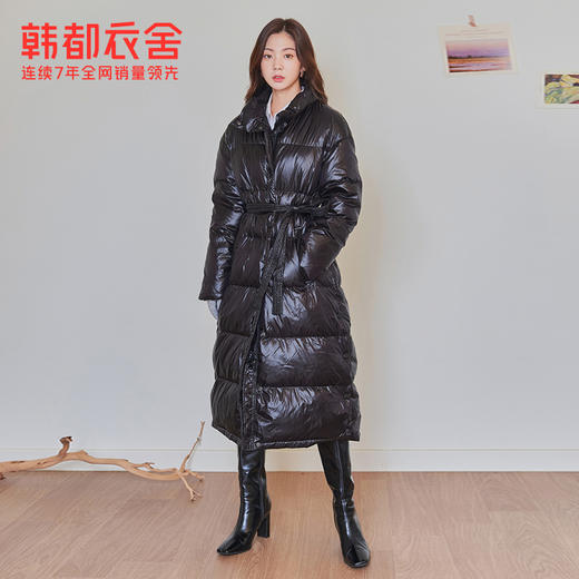 韩都衣舍韩版女装冬装新款宽松加厚纯色中长款羽绒服PT9020禧 商品图3