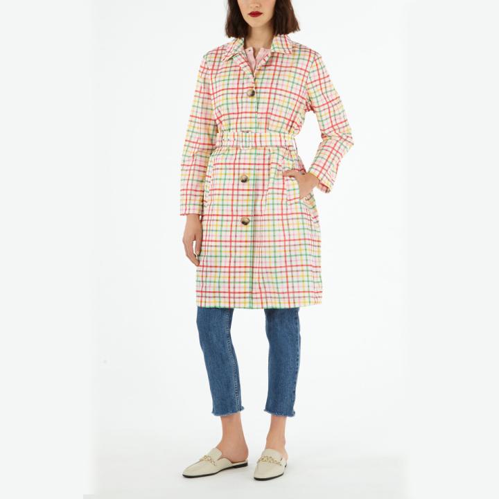 韩国Cath Kidston8月 格子风衣JPY带授权招加盟代理