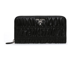 奢侈品 [PRADA] Gopre女士长款钱包1ML506 NERO NAPPA GAUFREJPY带授权招加盟代理