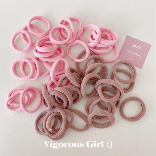 034 少女渐变色无接缝ins发圈 | 高弹力糖果色发绳 50条装 商品图7