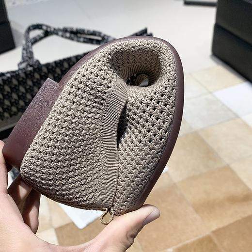 XS-C29新款纯色网布平底尖头飞织透气软底编织浅口鞋 商品图2