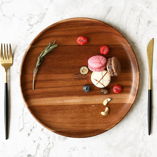lcliving 相思木餐盘 泰国进口实木托盘果盘 餐具木盘 相思木果盘MP94 商品图0