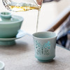 茶香记 手工杯 镂空蝴蝶杯 仿宋窗花杯弟窑 粉青 郑旭东 商品缩略图4