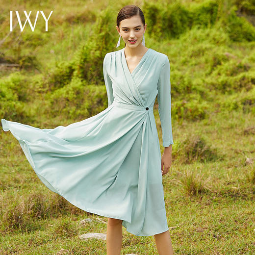 IWY/薄荷绿长袖连衣裙203065Q1 商品图1
