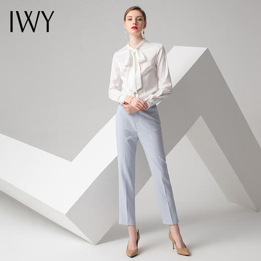 IWY/白色长袖衬衫蓝色长裤套装B180+P10342 商品图2