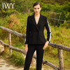 IWY/黑色撞色长袖西装长裤套装203013CP 商品缩略图1
