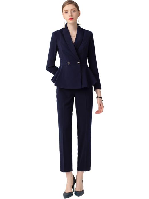 IWY/藏青色长袖西装长裤套装CP0259 商品图4