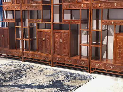 红桥红  家具严选  缅甸花梨（大果紫檀）  【226 回纹雕花 博古架】 商品图7