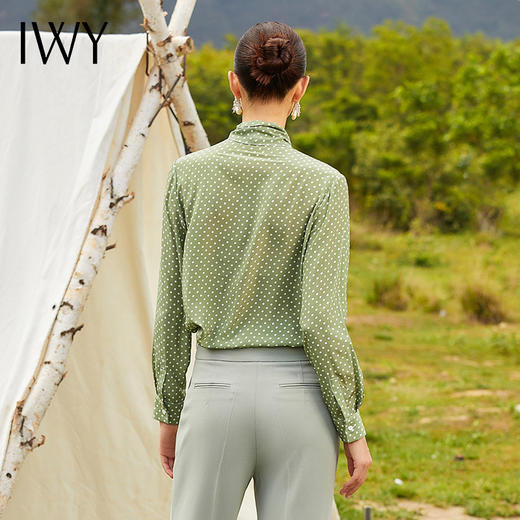 IWY/绿色波点长袖衬衫203088B1 商品图3