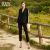 IWY/黑色撞色长袖西装长裤套装203013CP 商品缩略图0