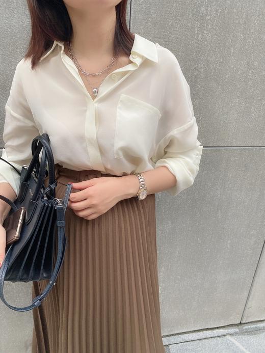 【百图lulu定制】100%桑蚕丝16姆米双绉真丝简约休闲衬衫 商品图11