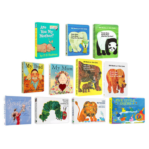 brown bear棕色的熊 英文原版绘本 好饿的毛毛虫 My dad我爸爸 My mum我妈妈 五只小鸭子 幼儿英语启蒙纸板书11册 商品图3