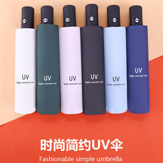 简约黑胶防晒遮阳伞  自动伞 商品图1