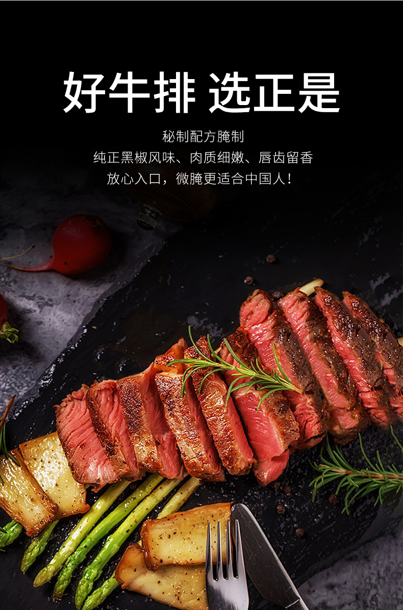 正是牛排套餐团购家庭牛扒经典家用进口新鲜牛肉儿童黑椒菲力10片