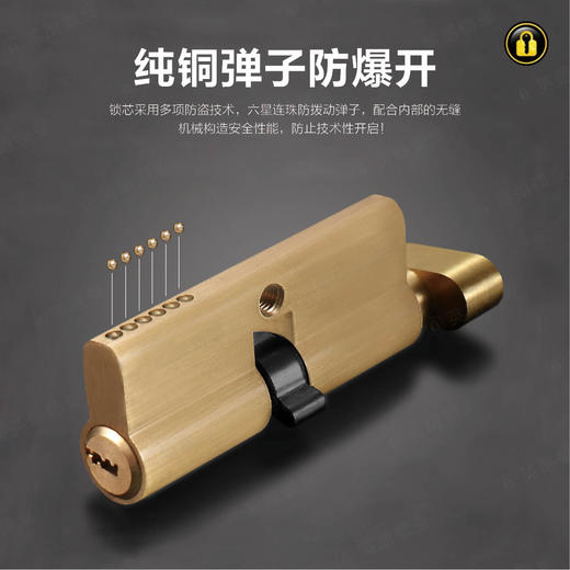 〖B403〗吸塑装全铜小70中锁芯 商品图3