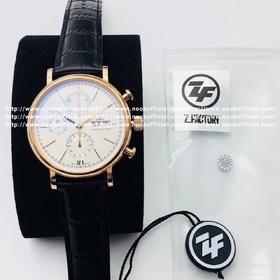 ZF Factory力作 万国IWC波涛菲诺系列多功能计时码表儒雅登场，修正市面之前所有版本的任何不足，优雅步调，姗姗来迟。【表壳】腕表尺寸42mmX13.5mm。ZF还原拥有完美圆形弧度的表壳，充斥