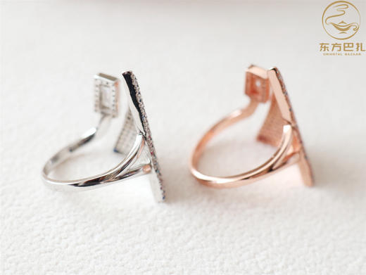 活口不限大小！东方巴扎925银玫瑰金螺旋三角土耳其开口戒指异域风情波西米亚 商品图3