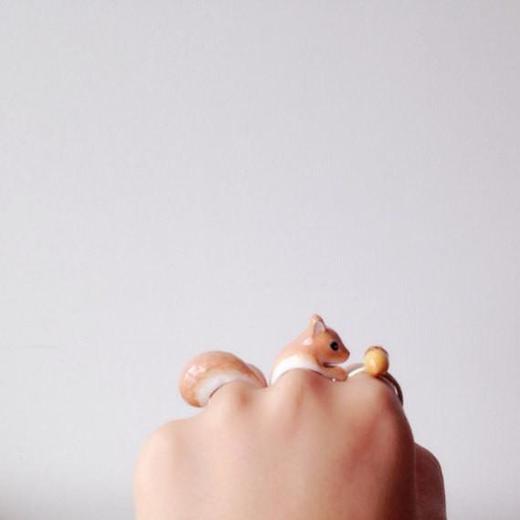 北京仓｜Mary Lou-Squirrel Family-棕色松鼠 戒指 (3件套装)［泰国设计师］ 商品图4