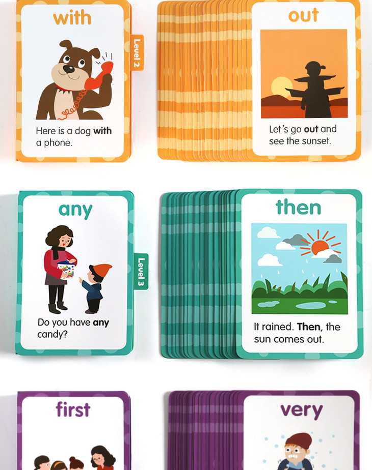 莎林220个高频词卡片sightwords幼儿英文启蒙闪卡儿童英语单词卡