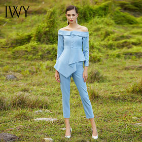 IWY/蓝色长袖西装长裤套装CP203043