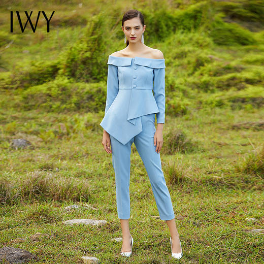 IWY/蓝色长袖西装长裤套装CP203043 商品图0