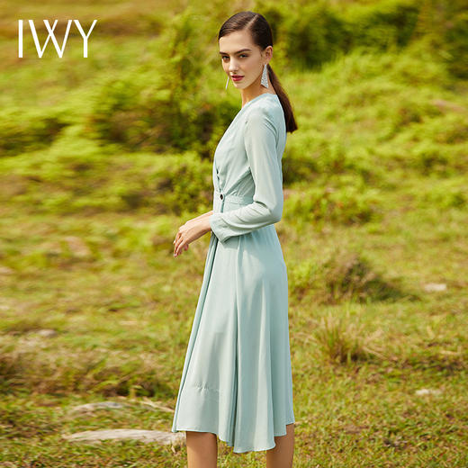 IWY/薄荷绿长袖连衣裙203065Q1 商品图3
