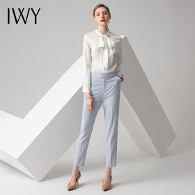 IWY/白色长袖衬衫蓝色长裤套装B180+P10342