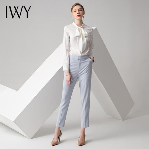 IWY/白色长袖衬衫蓝色长裤套装B180+P10342 商品图0