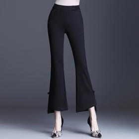 GY-9098秋季新款韩版高腰弹力中国风喇叭裤