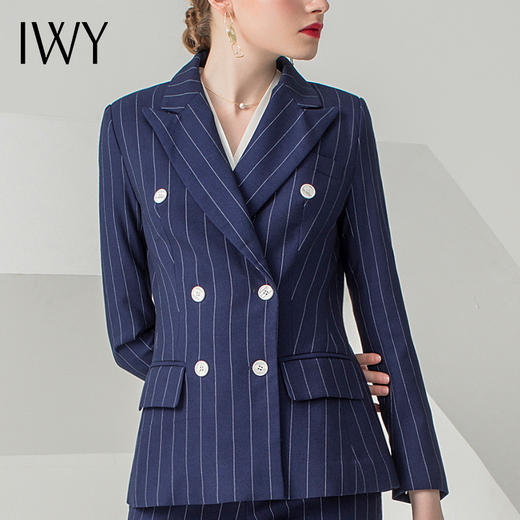 IWY/蓝色条纹长袖西装长裤套装CP871 商品图1