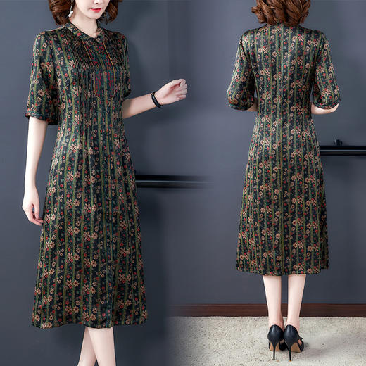 SYF-9211新款气质显瘦胖mm大码女装高贵减龄阔太太长款 商品图0