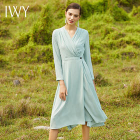 IWY/薄荷绿长袖连衣裙203065Q1