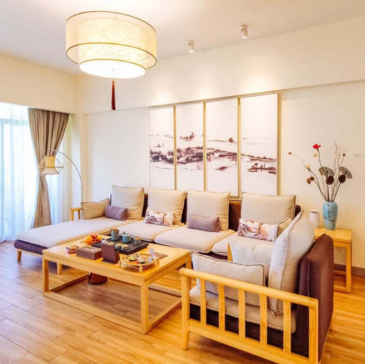 【茅龙双床房/白沙大床房】月泉湖居一房一厅2个网红私家温泉缸 80平方套房 商品图1