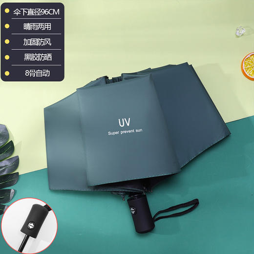 简约黑胶防晒遮阳伞  自动伞 商品图3