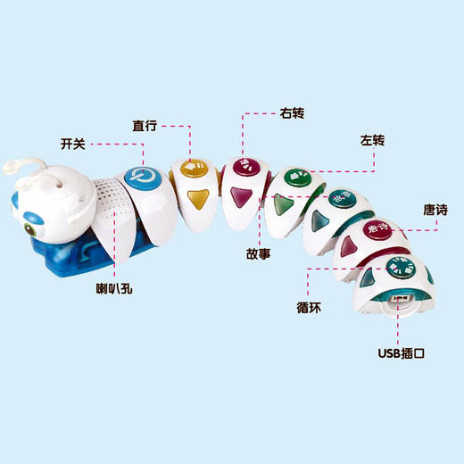 9月兑换南国婴宝电动音乐智能小蚂蚁玩具多功能毛毛虫类儿童早教益智玩具 商品图3