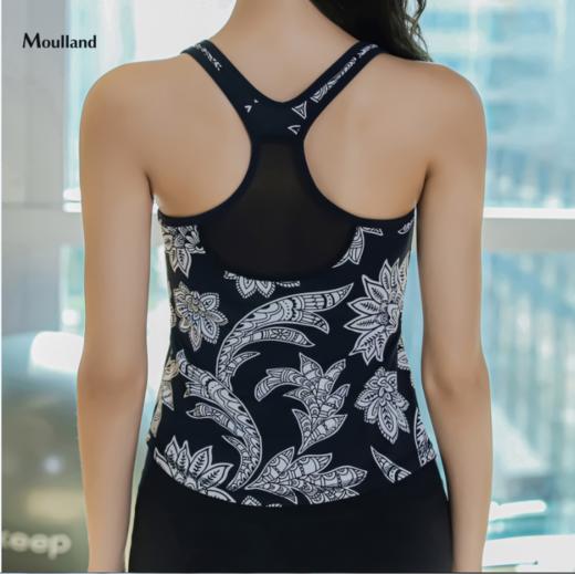 爆款好货  拼纱工字背上衣-黑•孔雀叶 商品图1