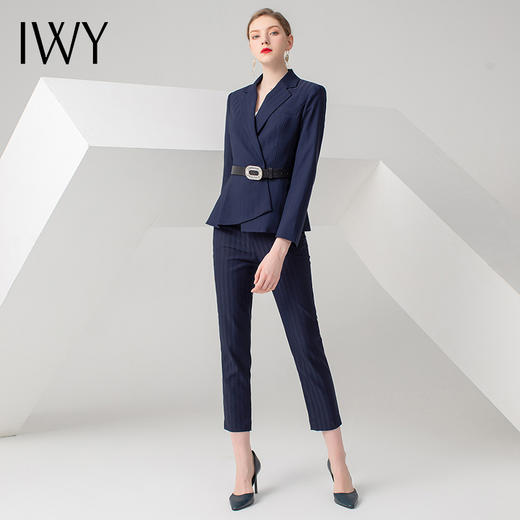 IWY/藏青色长袖西装长裤套装C0511+P0333 商品图2