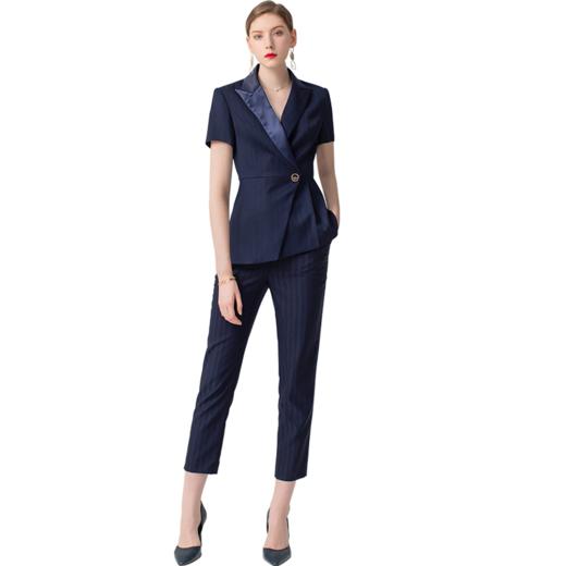 IWY/藏青色短袖西装长裤套装CP21 商品图4