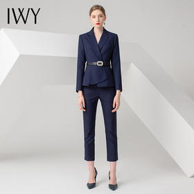 IWY/藏青色长袖西装长裤套装C0511+P0333