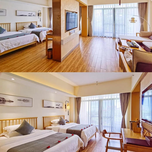 【茅龙双床房/白沙大床房】月泉湖居一房一厅2个网红私家温泉缸 80平方套房 商品图5