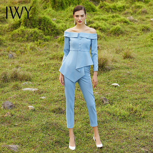 IWY/蓝色长袖西装长裤套装CP203043 商品图2