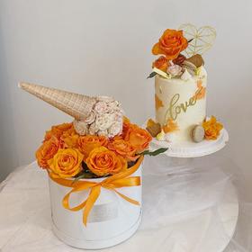 花艺  国王假日玫瑰冰淇淋·花桶