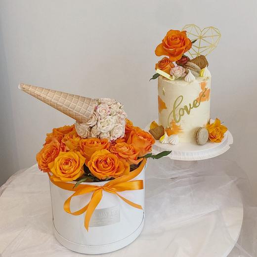 花艺  国王假日玫瑰冰淇淋·花桶 商品图0